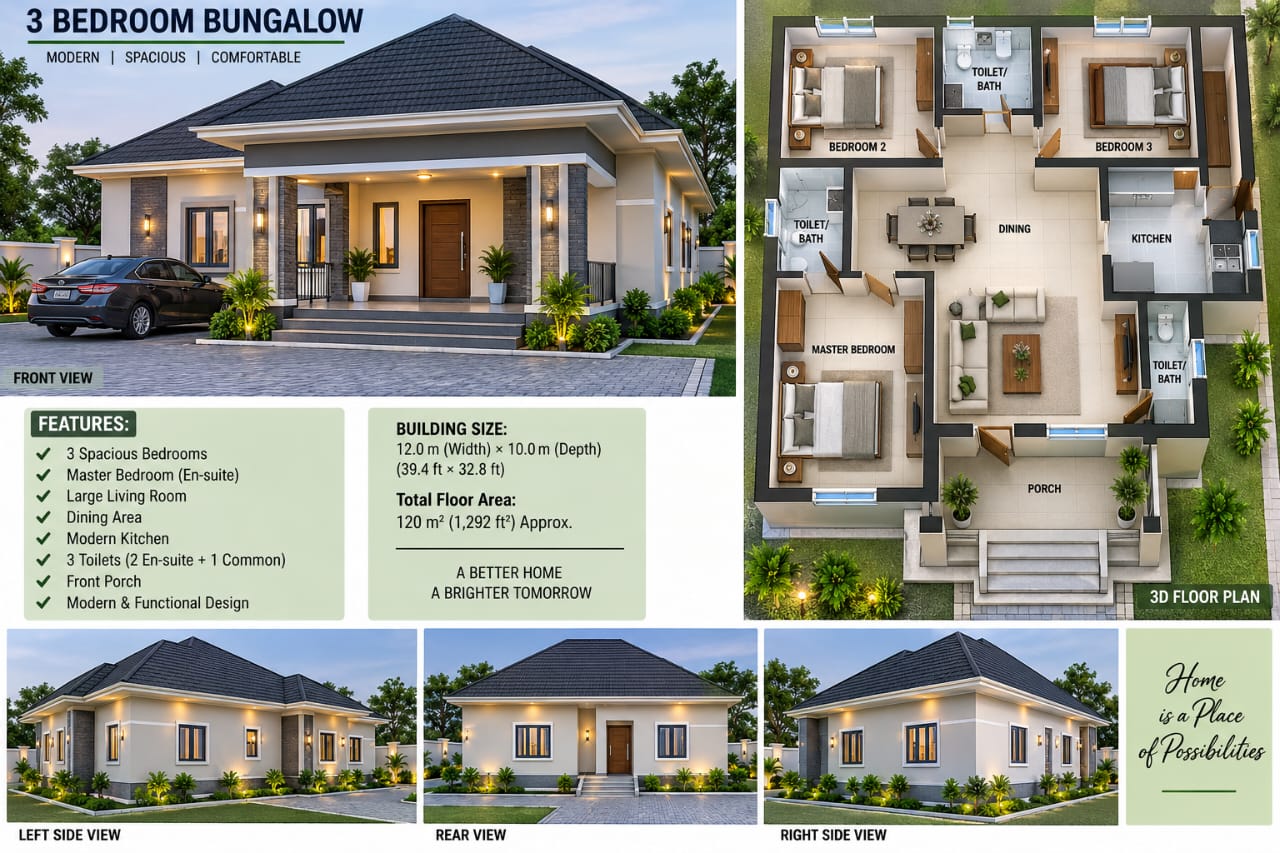 The 3-Bedroom Bungalow at Biophilic Shaka Gardens